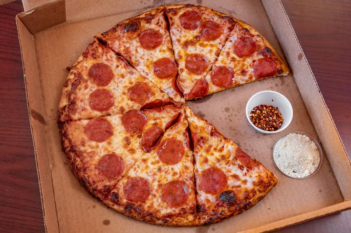 Order Pepperoni Lover Pizza food online from LA Pizza store, Victorville on bringmethat.com