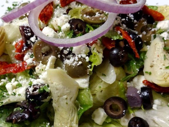 Order Zesty Greek Salad food online from Broadway Bar & Pizza store, Rochester on bringmethat.com