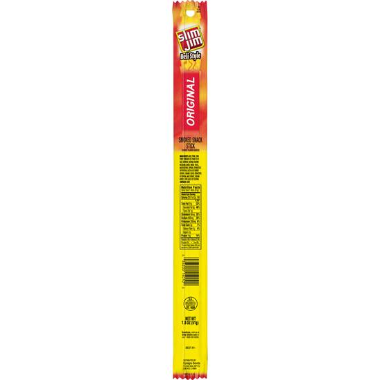 Order Slim Jim Smoked Meat Snack Stick Original (1.8 oz) food online from Rite Aid store, Yamhill County on bringmethat.com