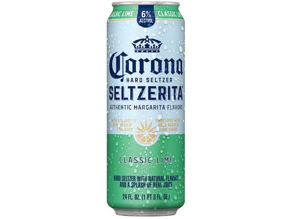 Order Corona Hard Seltzer Seltzerita Classic Lime Gluten Free Spiked Sparkling Water - 24oz Can food online from Michaelis Wine & Spirits store, San Francisco on bringmethat.com