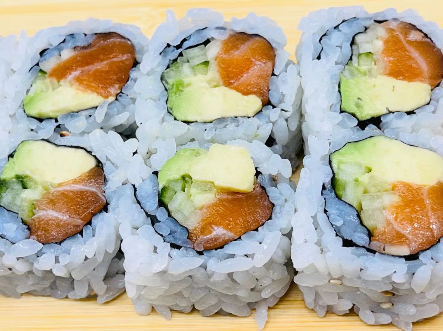 Order Salmon Avocado Cucumber Roll food online from Nikki's Sushi store, Wilmington on bringmethat.com