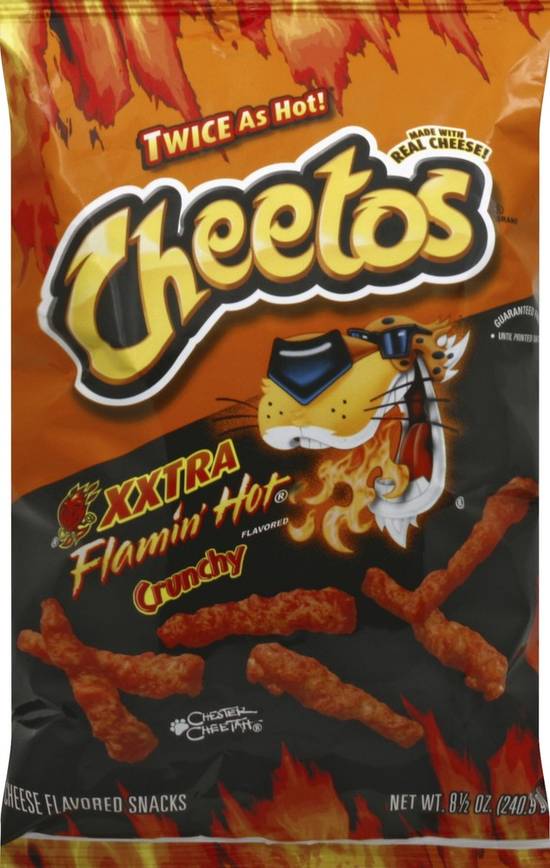 Order Cheetos · Xxtra Flamin' Hot Crunchy Cheese Snacks (8.5 oz) food online from Mesa Liquor store, Mesa on bringmethat.com