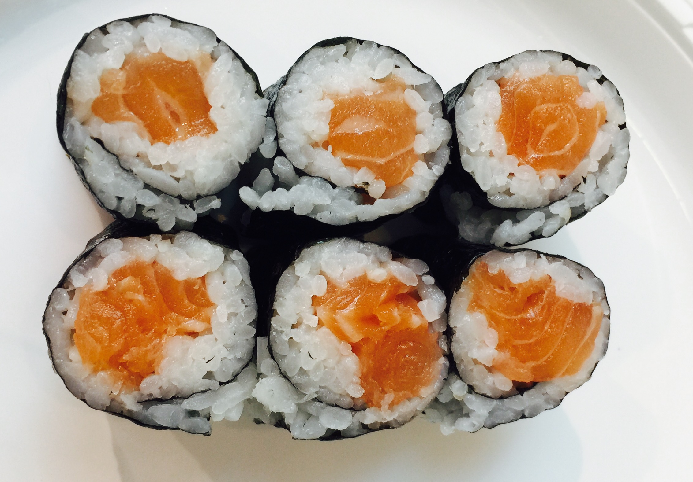 Order R12. Salmon Roll food online from iSushi store, Silver Spring on bringmethat.com