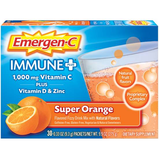 Order Emergen-C Immune Plus Vitamin-C Powder Drink 1000 mg Orange (30 ct) food online from Rite Aid store, Bryan on bringmethat.com