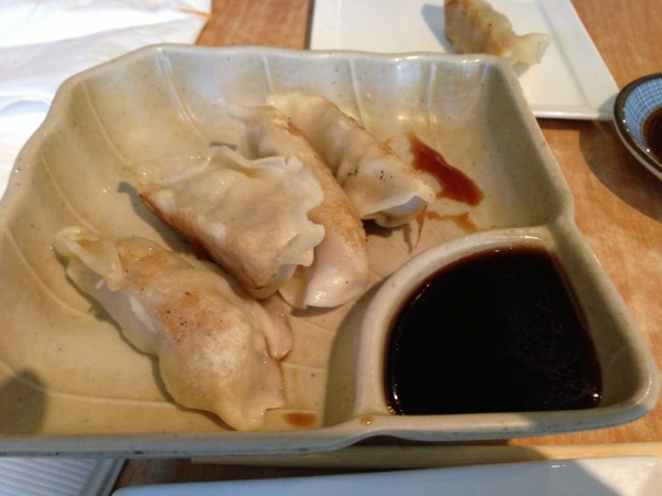 Order 4. Five Piece Pork Gyoza food online from Sushi House store, San Bruno on bringmethat.com