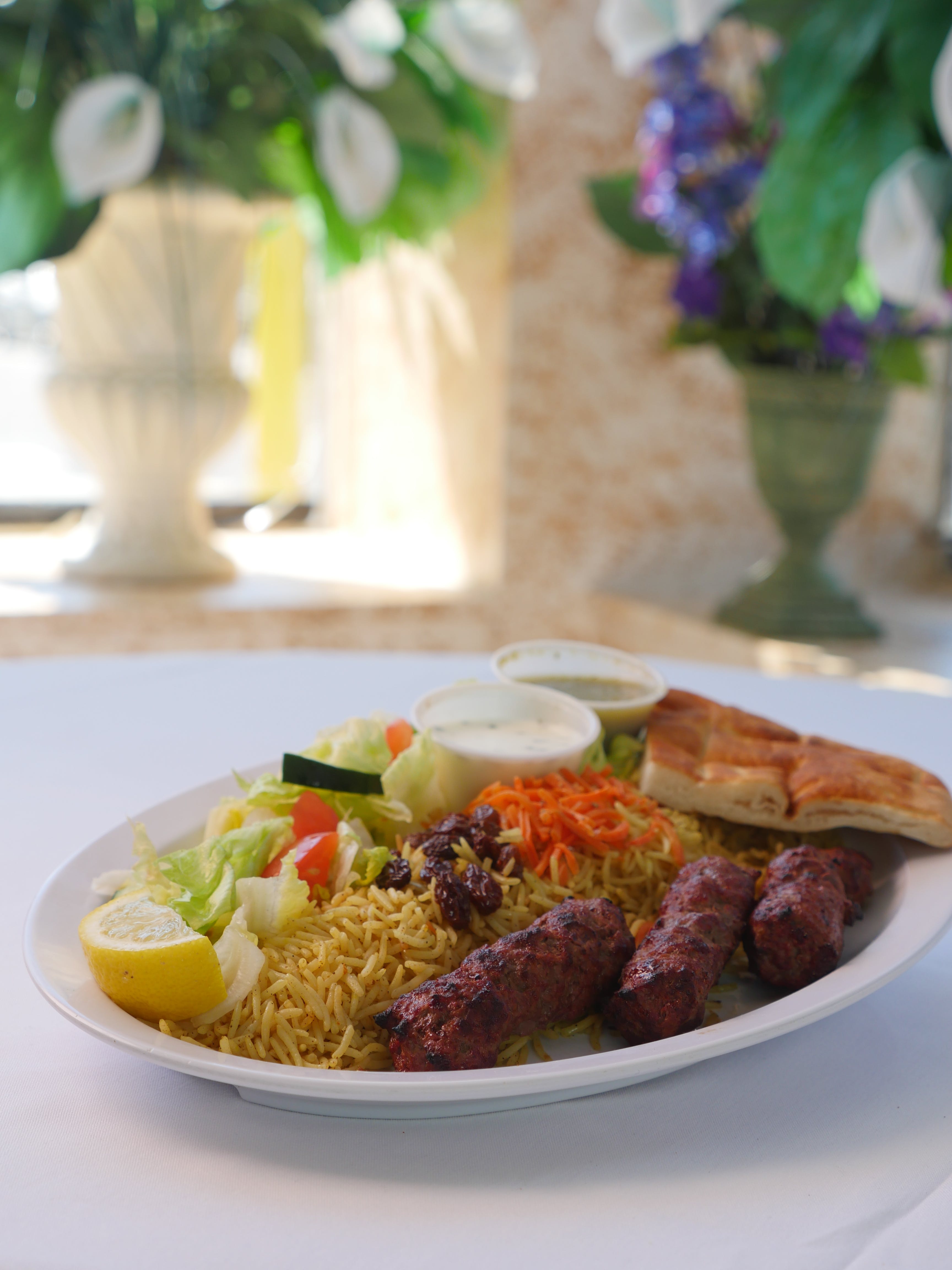 Order Shami Kabob Plate - Plate food online from Football Pizza store, Minneapolis on bringmethat.com