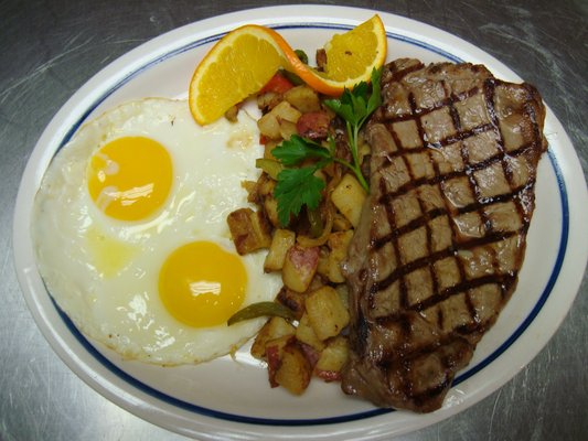 Order NY Steak and Eggs food online from Original Mike Diner store, Elk Grove on bringmethat.com