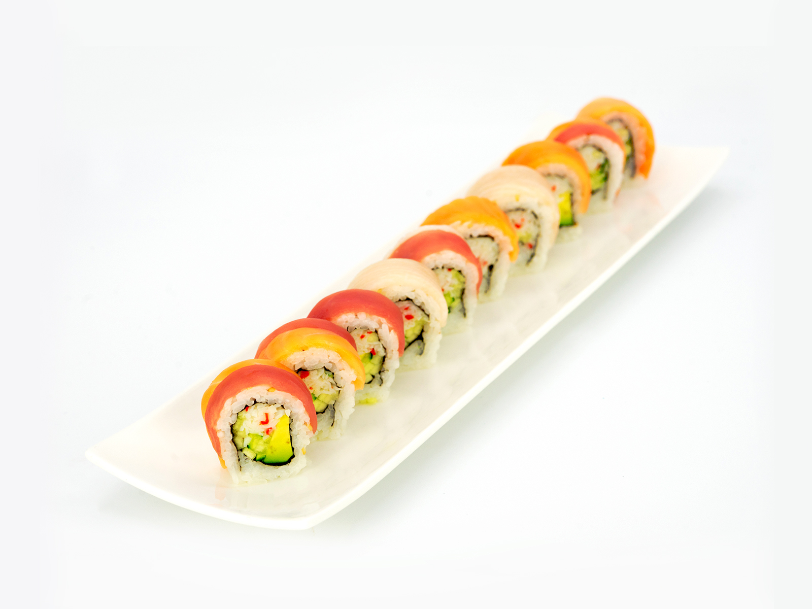 Order Rainbow Roll food online from Premier Sushi store, Oregon City on bringmethat.com