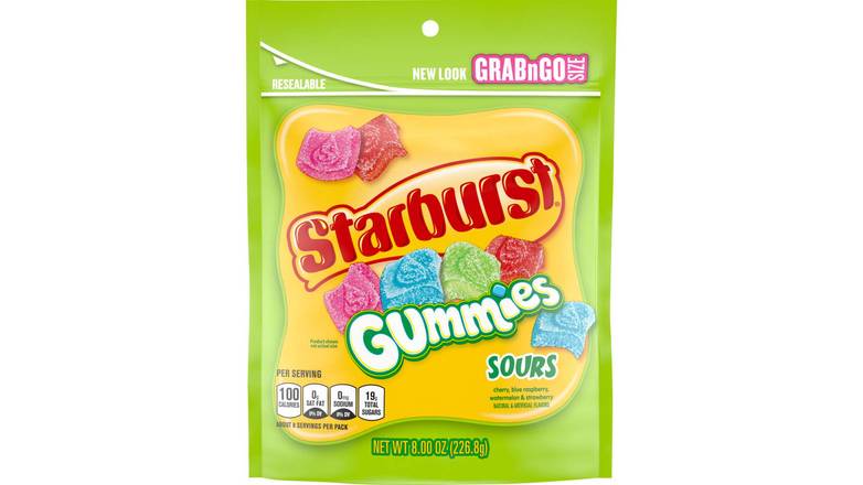Order Starburst Gummies Sours Candy food online from Shell Rock Spring store, Bel Air on bringmethat.com