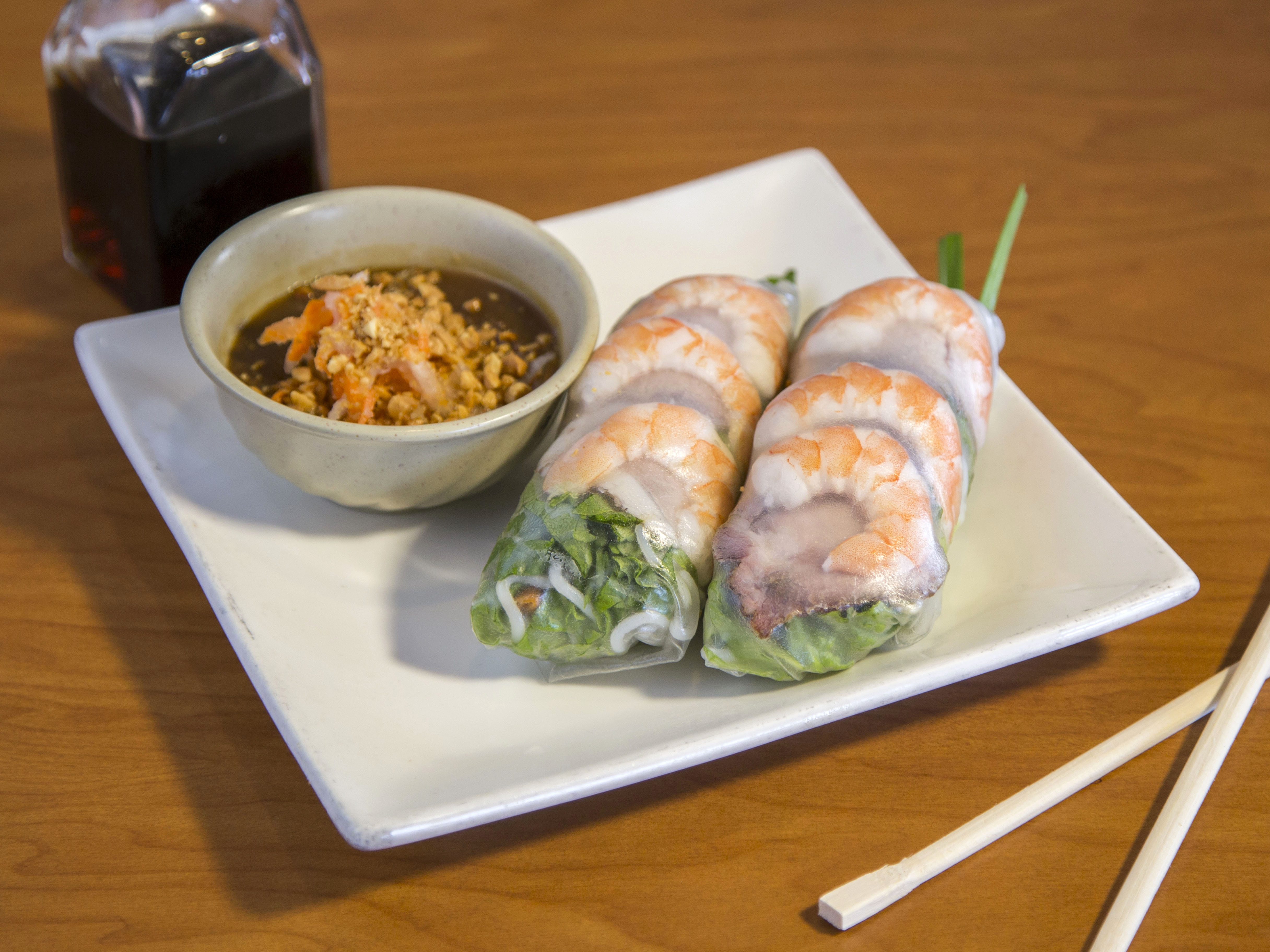 Order 2 Shrimp and Pork Spring Rolls food online from Com Tam Thuan Kieu store, Mesa on bringmethat.com