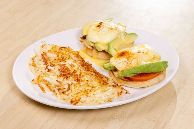 Order Avocado & Tomato Benedict food online from Shari'S Cafe store, McMinnville on bringmethat.com