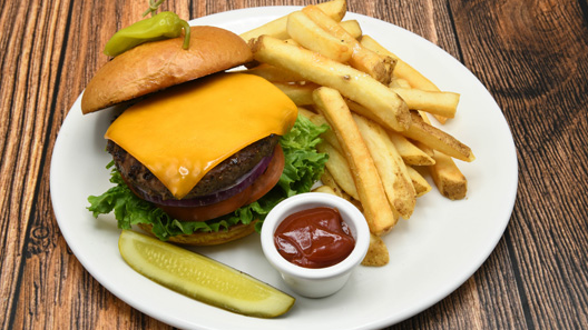 Order Char-Grilled Hand Pressed Cheeseburger food online from Jake Grill store, Portland on bringmethat.com