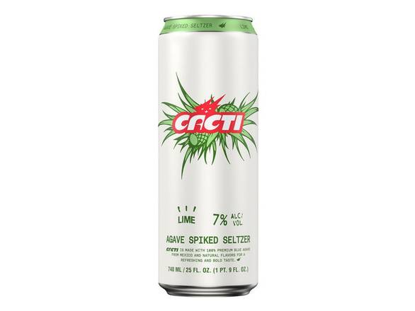 Order Cacti Lime Agave Spiked Seltzer - 25oz Can food online from S H Liquor Market store, Los Angeles on bringmethat.com