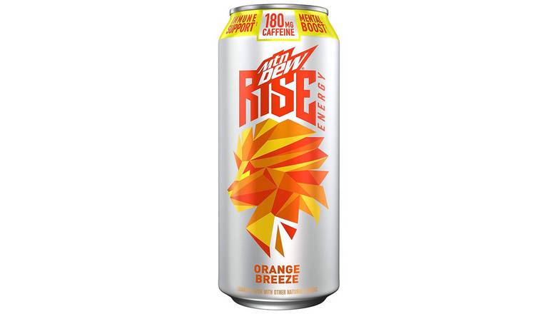 Order Mountain Dew Rise Energy Drink Orange Breeze Can food online from Trumbull Mobil store, Trumbull on bringmethat.com
