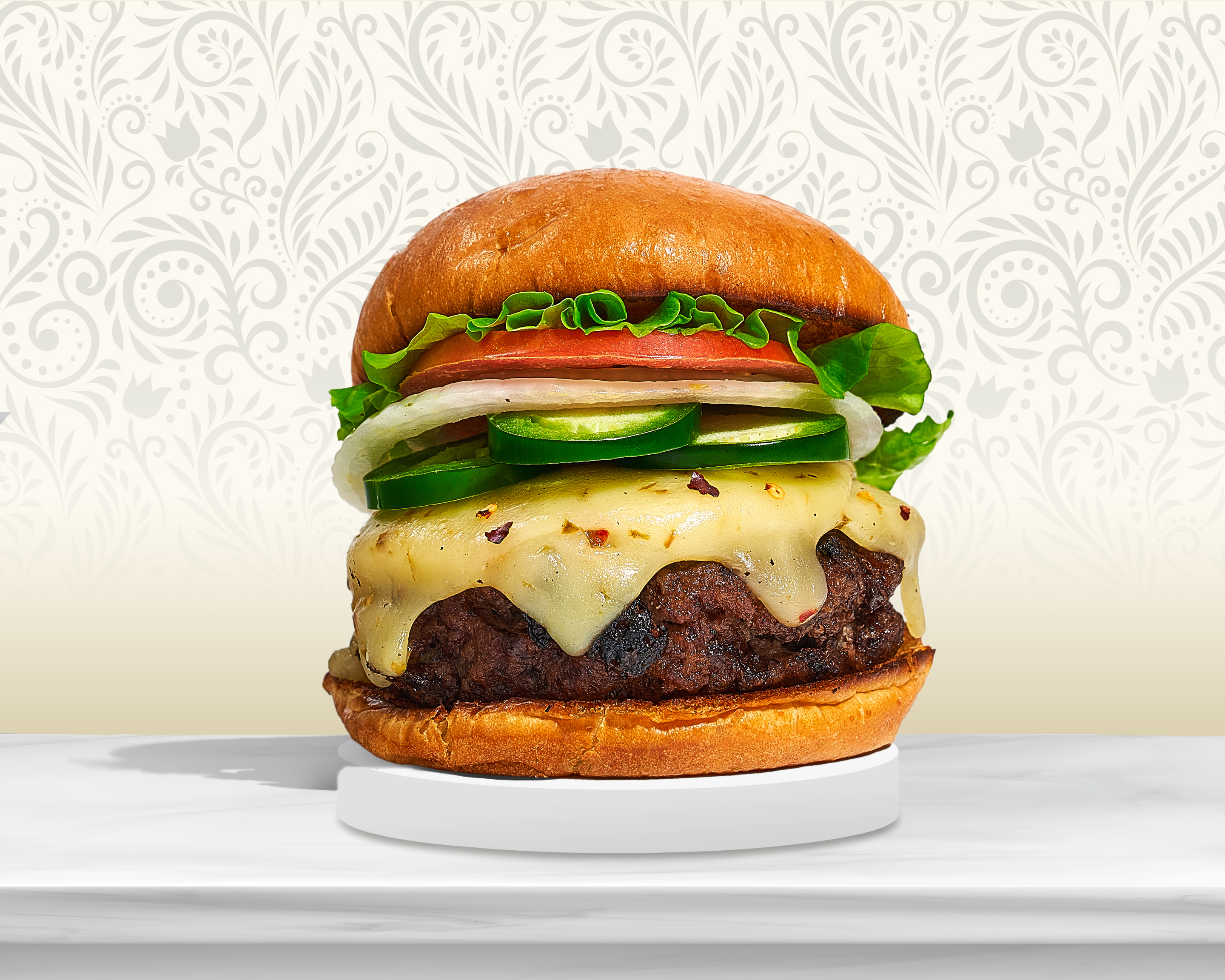 Order Jalapeño Business Burger food online from Vegan Cravings store, Long Beach on bringmethat.com