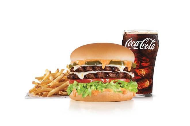 Order Jalapeño Double Cheeseburger Combo food online from Carl's Jr. store, Visalia on bringmethat.com