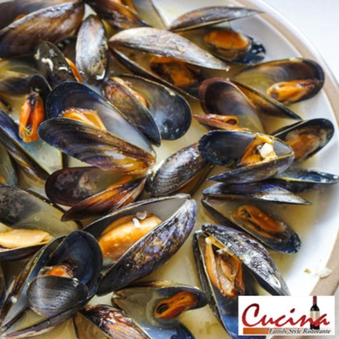 Order Zuppa Di Mussels - Half (Serves 1 Person) food online from Cucina Family Style Restorante store, East Quogue on bringmethat.com