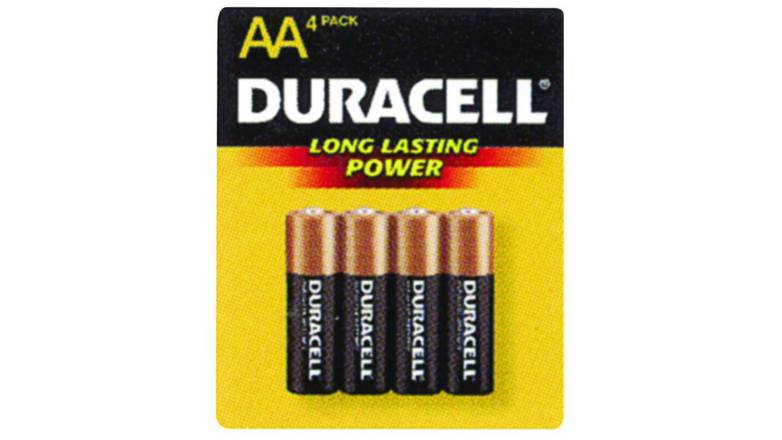 Order Duracell MN1500B4Z Copper Top Aa Alkaline Battery Pack Of 4 food online from Route 7 Food Mart store, Norwalk on bringmethat.com