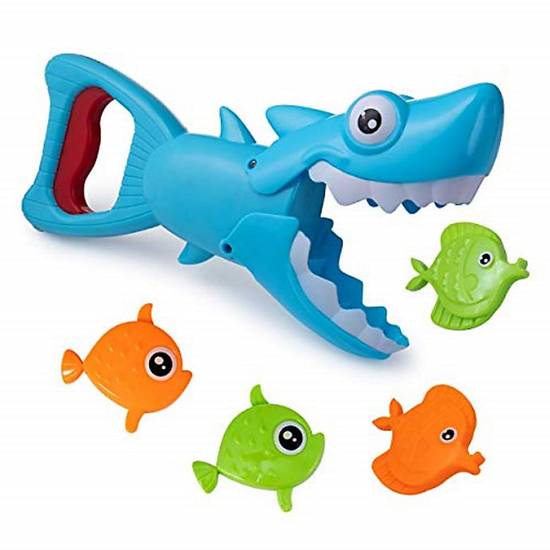 Order Hoovy 5-Piece Shark Grabber Bath Toy in Blue food online from Buybuy Baby store, Mason on bringmethat.com