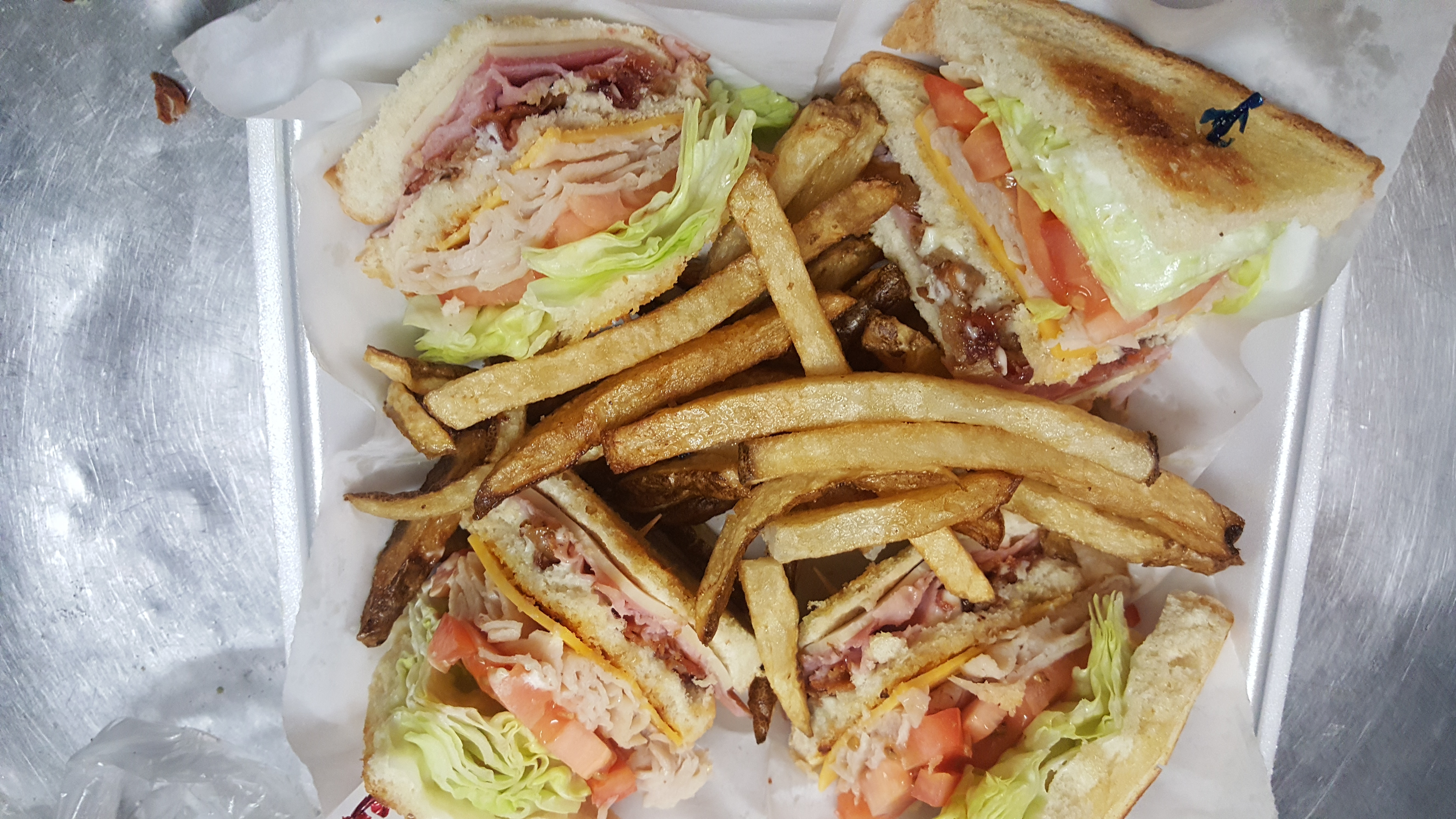 Order Stacked Club Sandwich food online from Gibbie's Restaurant & Pub store, Morgantown on bringmethat.com