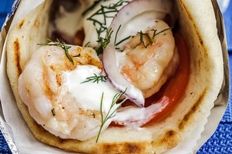 Order Shrimp Souvlaki food online from Freskos store, Hamden on bringmethat.com