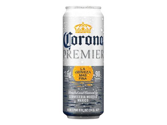 Order Corona Premier Mexican Lager Light Beer - 24oz Can food online from Wine Expo store, Santa Monica on bringmethat.com