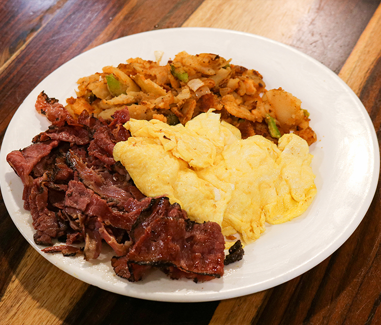 Order 3 Eggs with Pastrami food online from Silver Spoon Diner store, Queens on bringmethat.com