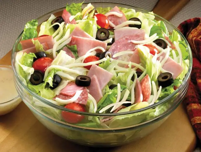 Order Antipasto Salad food online from New York Pizza Co store, Riverside on bringmethat.com