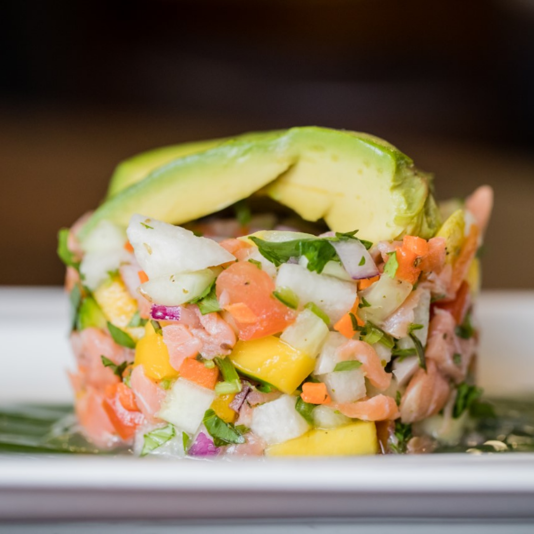 Order Ceviche de Salmon Dinner food online from Alebrije Mexican Cuisine store, Duluth on bringmethat.com