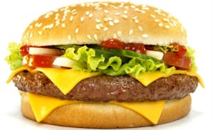 Order Cheeseburger (580 cal) food online from Leo Coney Island store, Shelby Charter Township on bringmethat.com