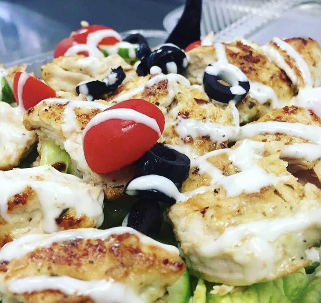 Order Grilled Chicken Salad food online from Golden Crust Pizza store, Providence on bringmethat.com