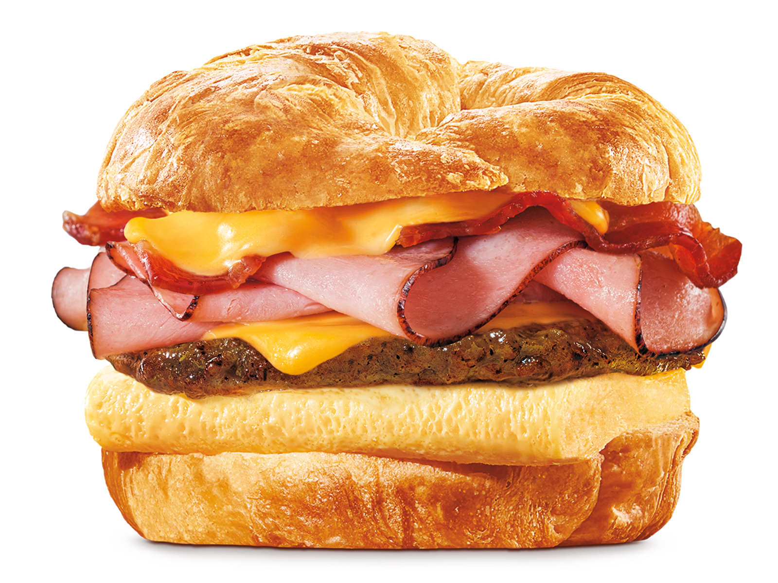 Order Fully Loaded (TRIPLE) CROISSAN'WICH® food online from Burger King store, Streamwood on bringmethat.com