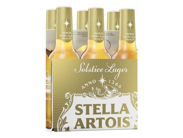 Order Stella Artois Solstice Lager - 6x 11.2oz Bottles food online from Royals Liquor store, St. Peters on bringmethat.com