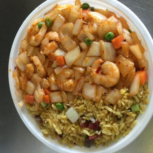 Order B12. Curry Shrimp with Onion Dinner Special  food online from Jade Garden store, Long Branch on bringmethat.com