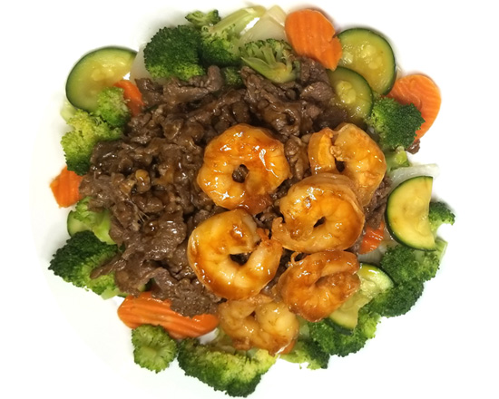 Order V5. Beef and Shrimp Low Crab food online from Ufo Hibachi Express store, Roswell on bringmethat.com