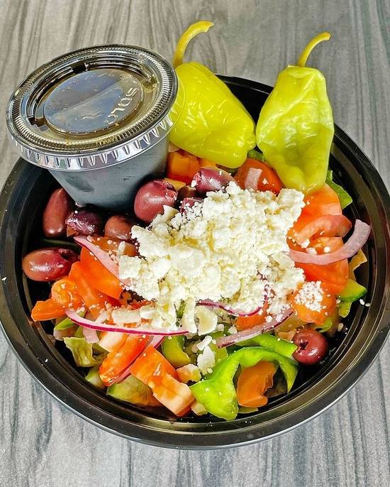 Order Greek Salad food online from Waygu Shawarma Grill store, El Cajon on bringmethat.com