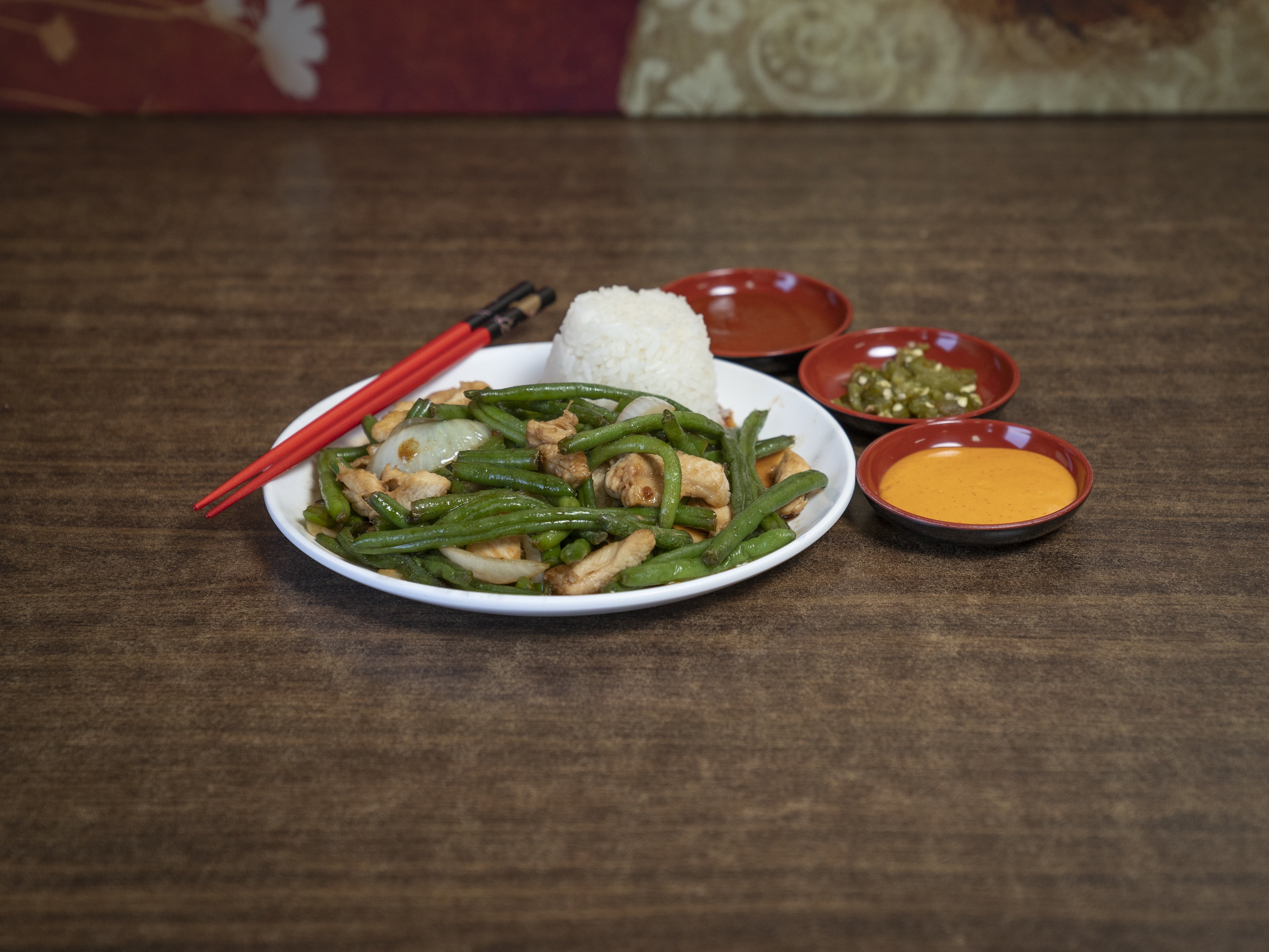 Order Spicy Green Beans with Chicken food online from Laredo Sushi Roll store, Laredo on bringmethat.com