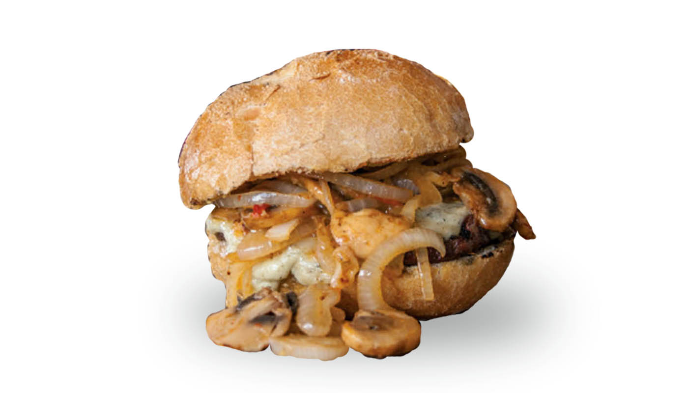 Order 4. Mushroom Cheese Burger food online from Nortpoint Deli store, Dallas on bringmethat.com