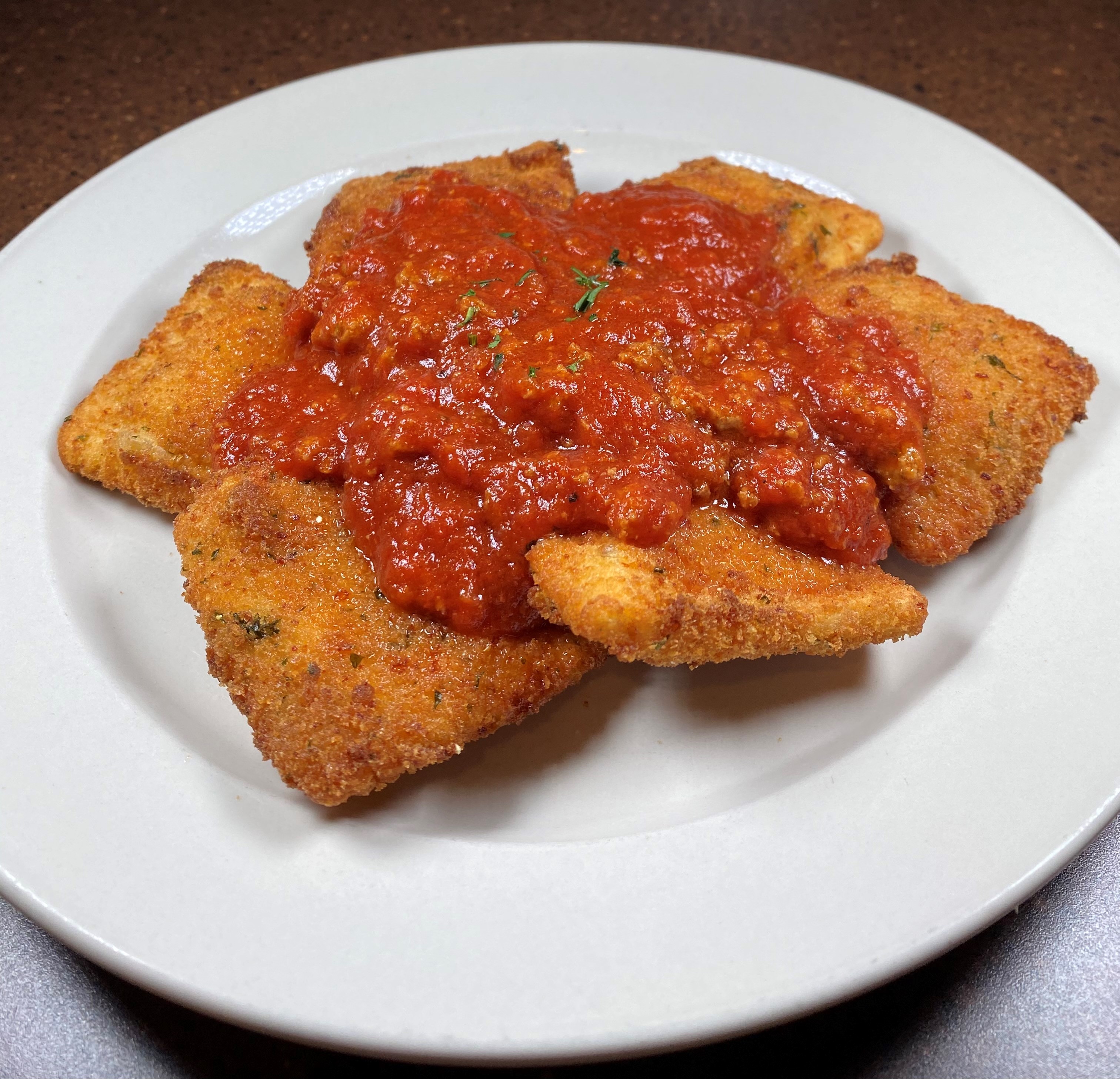 Order Toasted Ravioli with Meat Sauce food online from Franklin Chateau store, Franklin on bringmethat.com