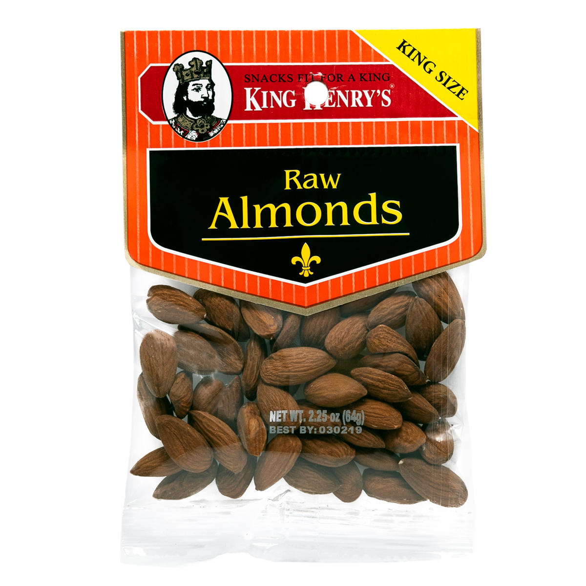 Order King Henry Raw Almonds  KING SIZE food online from Friends Snacks store, San Francisco on bringmethat.com