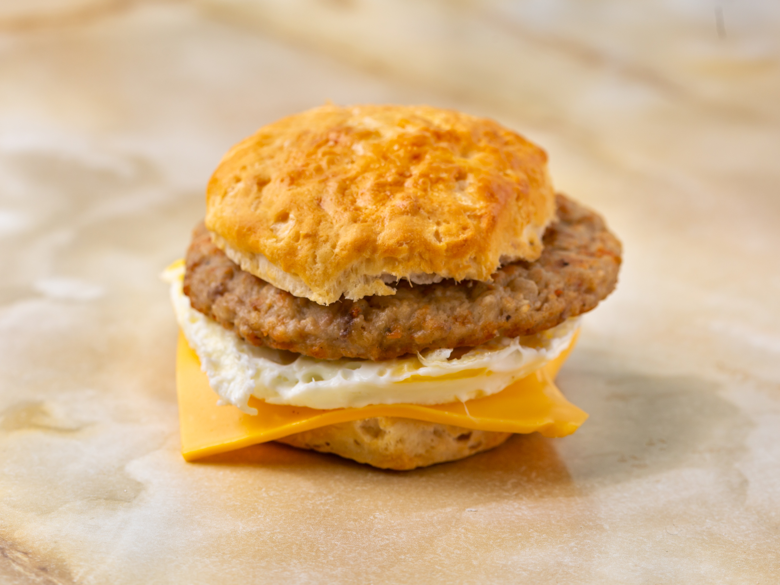 Order Sausage, Egg, and Cheese Biscuit food online from Best Donuts store, Killeen on bringmethat.com