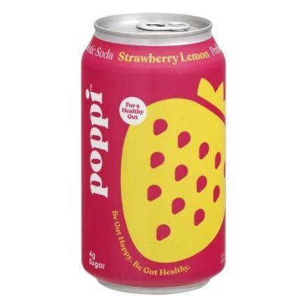 Order Poppi Prebiotic Soda Strawberry Lemonade (12 oz) food online from Light Speed Market store, Marietta on bringmethat.com