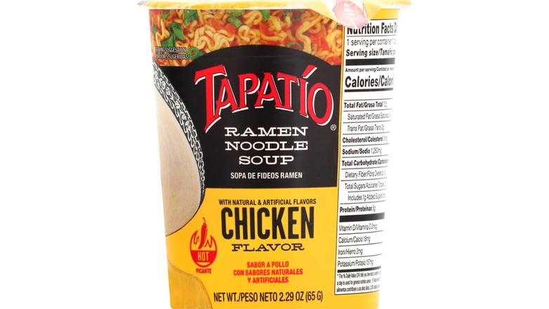 Order TAPATIO Ramen Noodle Soup Chicken Flavor 2.29 Oz food online from Valero Food Mart store, Murrayville on bringmethat.com