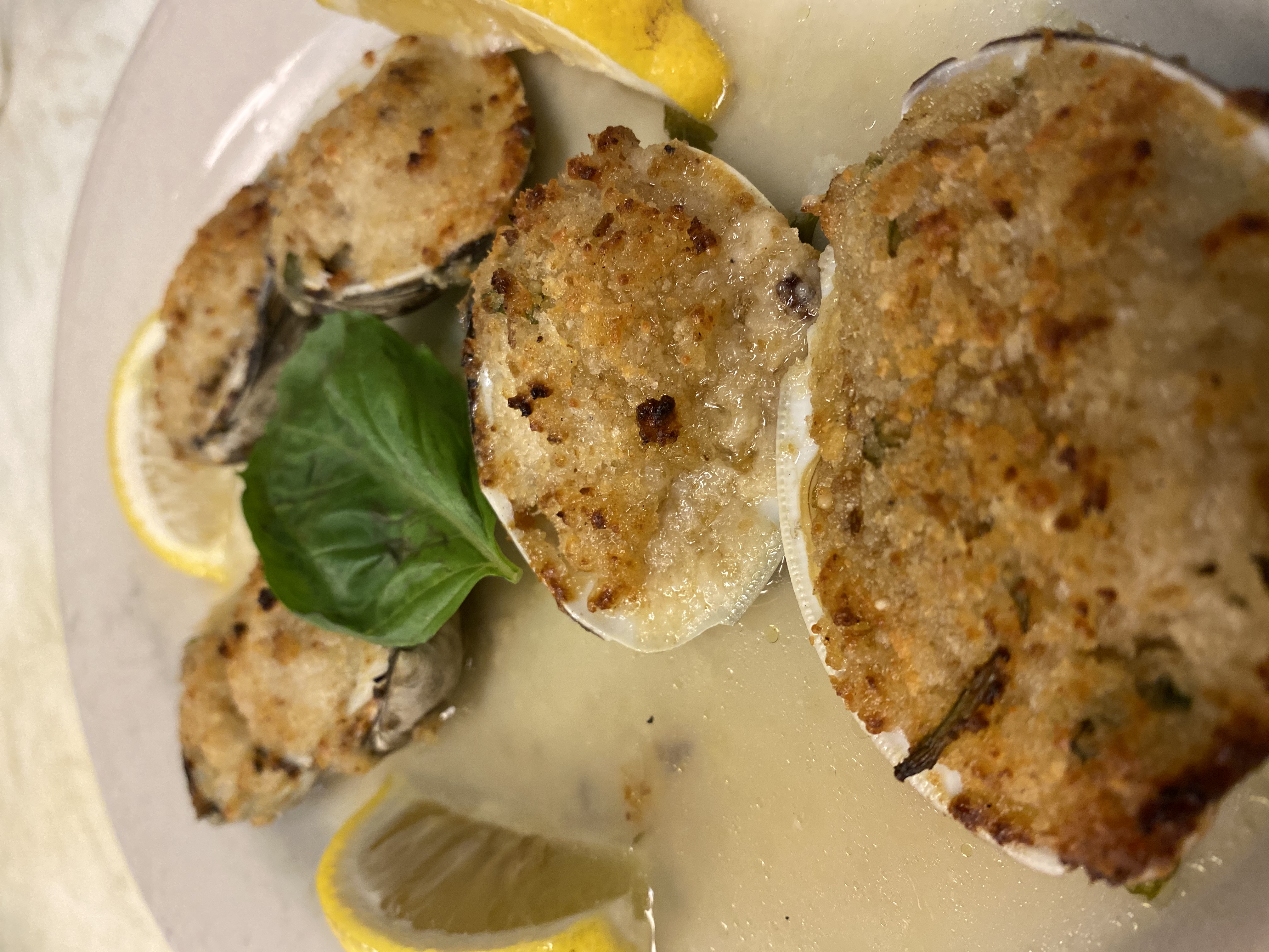 Order 6 Whole Baked Clams food online from Piccolo store, Bellmore on bringmethat.com