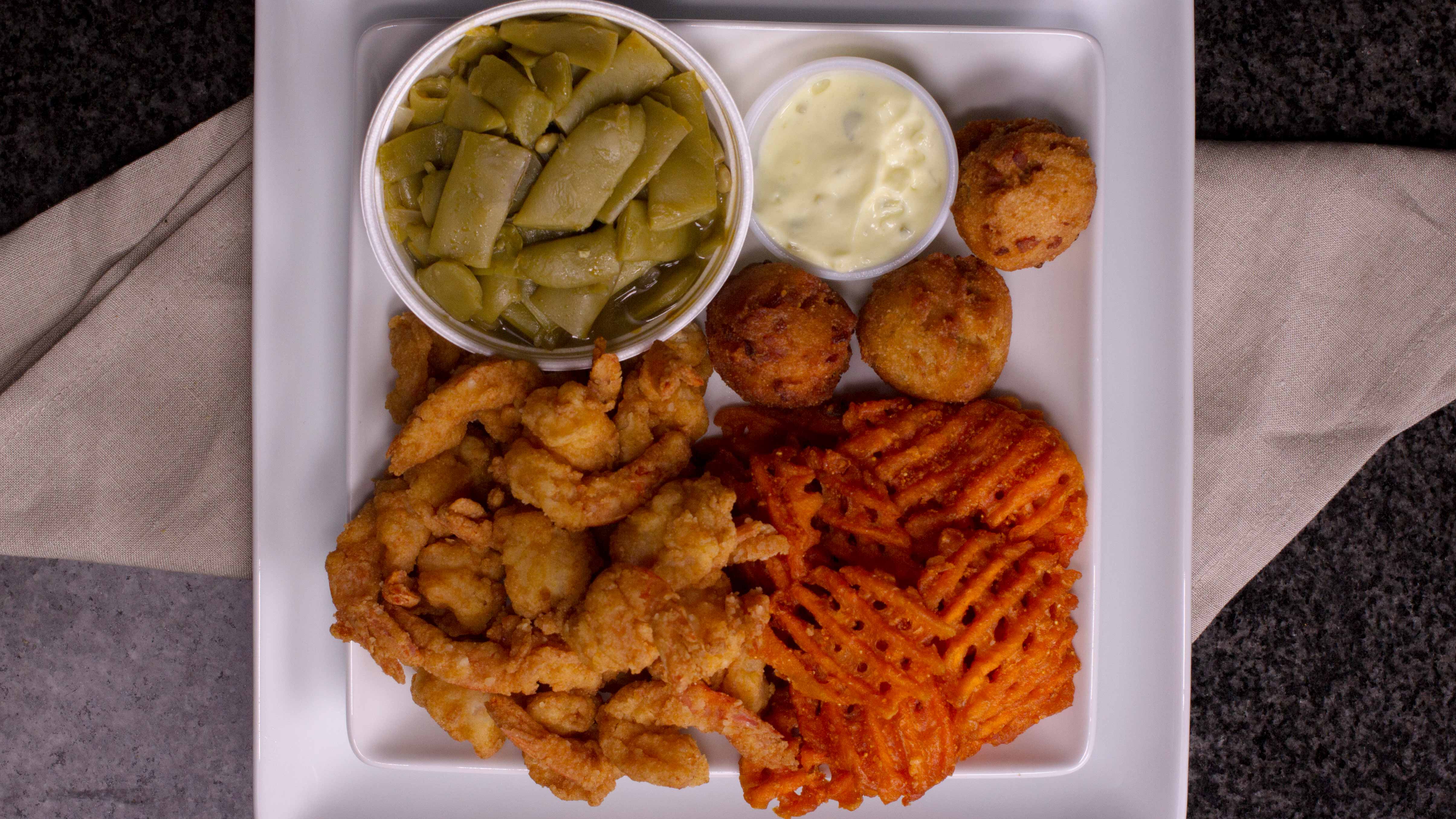 Order Seafood Platter for 1 food online from Seafood Express & More store, Jacksonville on bringmethat.com