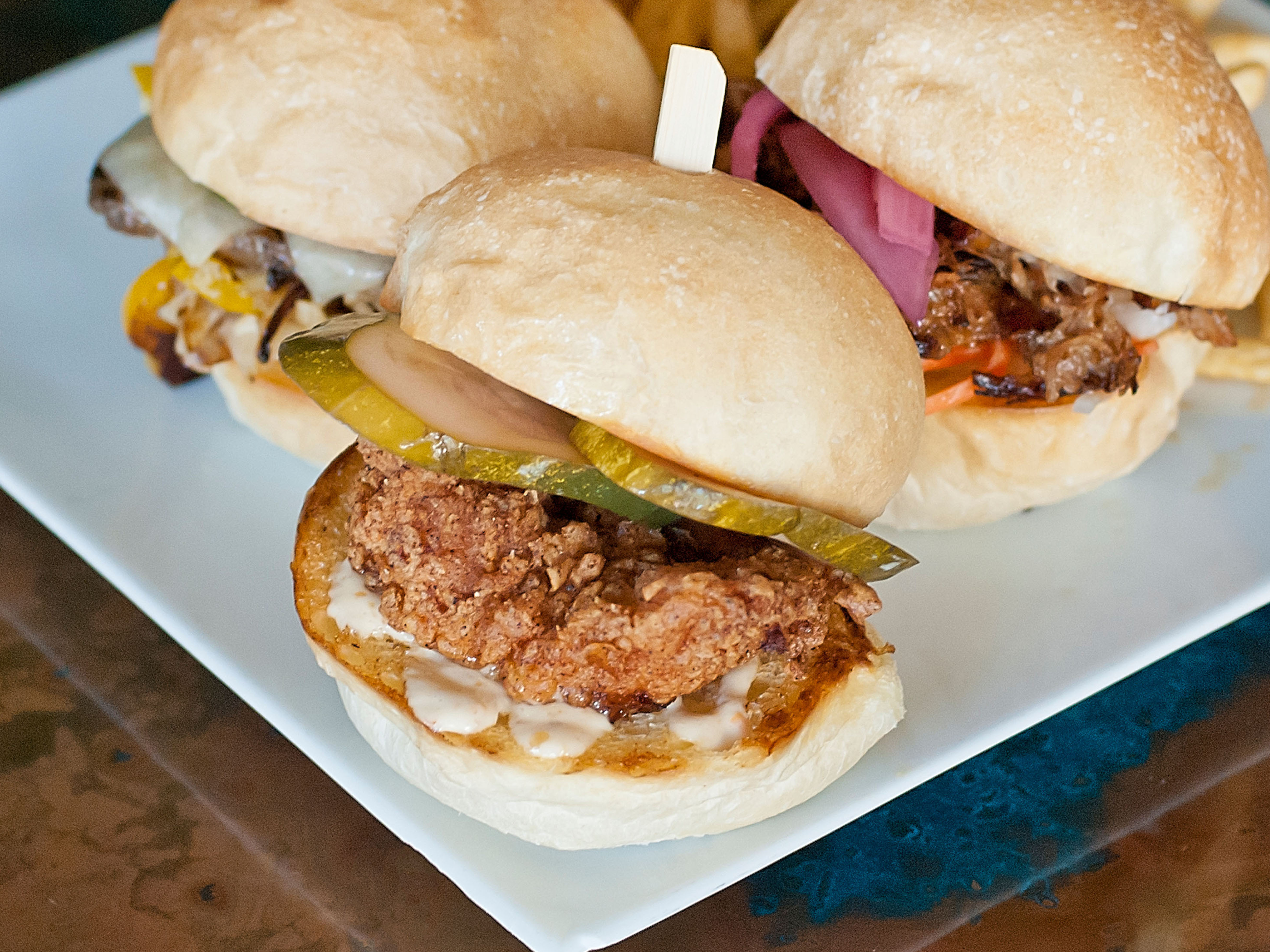 Order 2 Fried Chicken Sliders & Fries food online from Tailfeather store, Hayward on bringmethat.com