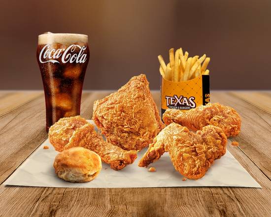 Order 4 Pc Chicken w/ a Side, Beverage & Biscuit food online from Texas Chicken & Burgers store, Levittown on bringmethat.com