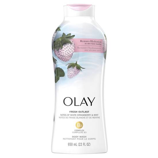 Order Olay Fresh Outlast Body Wash, White Strawberry & Mint, 22 OZ food online from CVS store, FRANKFORT on bringmethat.com