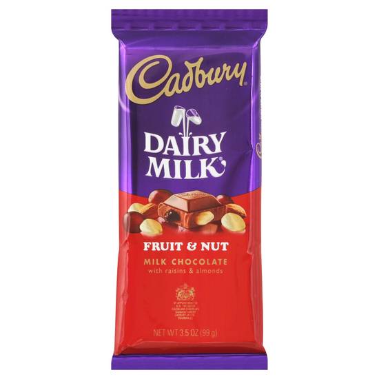 Order Cadbury Milk Chocolate with Raisins & Almonds (3.5 oz) food online from Rite Aid store, Yamhill County on bringmethat.com