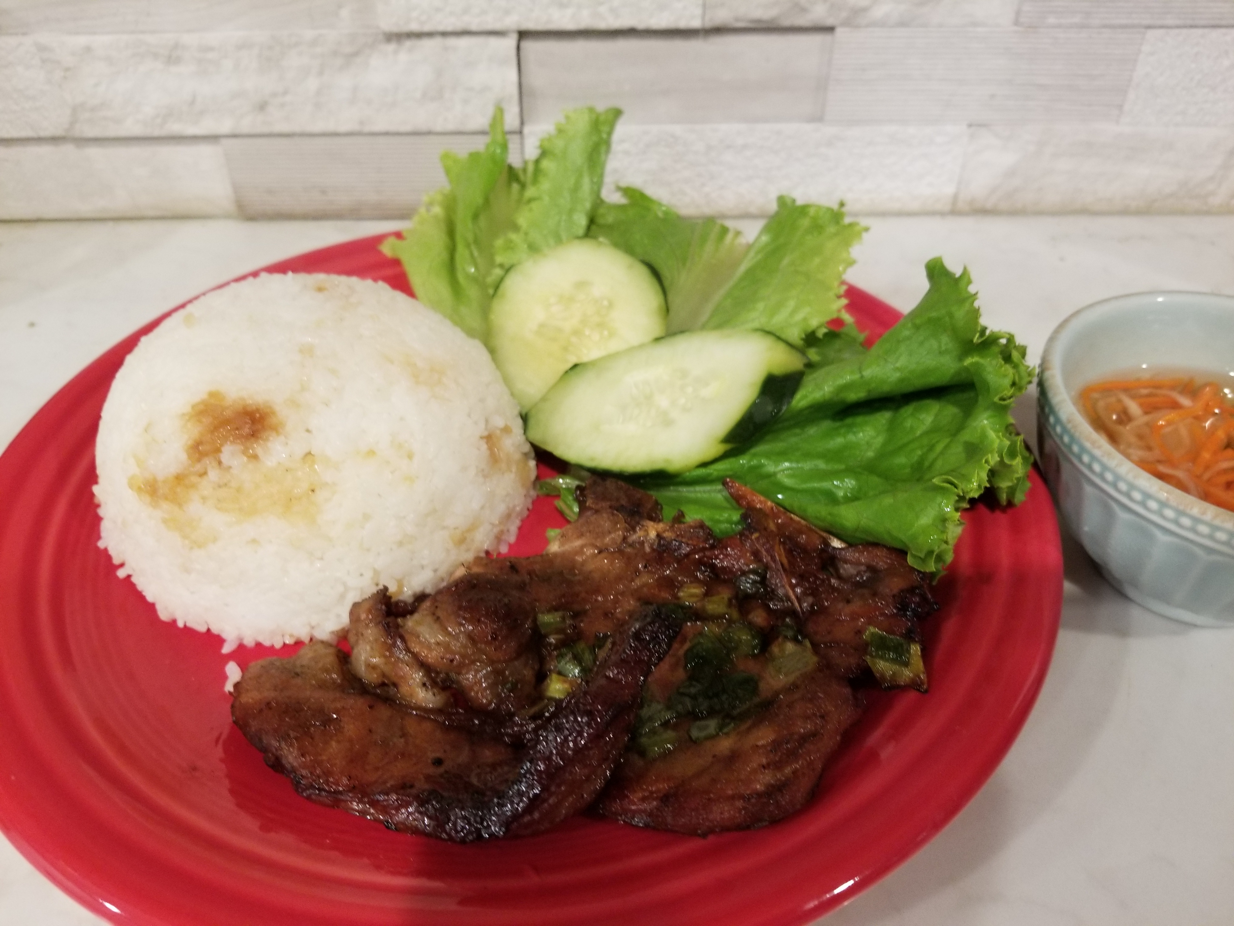 Order 72. Grilled Porkchop over Rice  food online from Tuyet Mai store, San Francisco on bringmethat.com